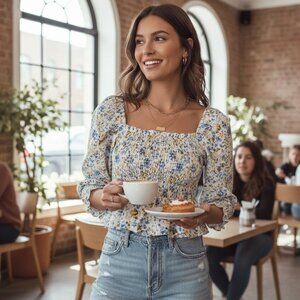 En Saison Floral Chiffon Top